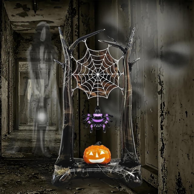 Dvkptbk Holidays Decorations Halloween Decorations Large Standable Balloons Halloween Tree Scary Skeleton Foil Balloons Halloween Decor Mylar Balloons Home Decoration