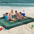 thumbnail image 5 of Extra Large Picnic Beach Blanket Waterproof Sand Proof Portable Outdoor Mat Abstract Teal Geometric 60x80, 5 of 9