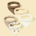 thumbnail image 5 of 5pcs Baby Bibs Cotton Burp Cloth Triangle Drooling Bib for Infants Unisex Teething Bibs Product Shower Gift, 5 of 8