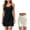 Black+White, variant on Womens Two Pieces Tennis Dress with Shorts Workout Active Golf Dresses Sleeveless Tank Dress Fashion Outfits Rose Gold+White L