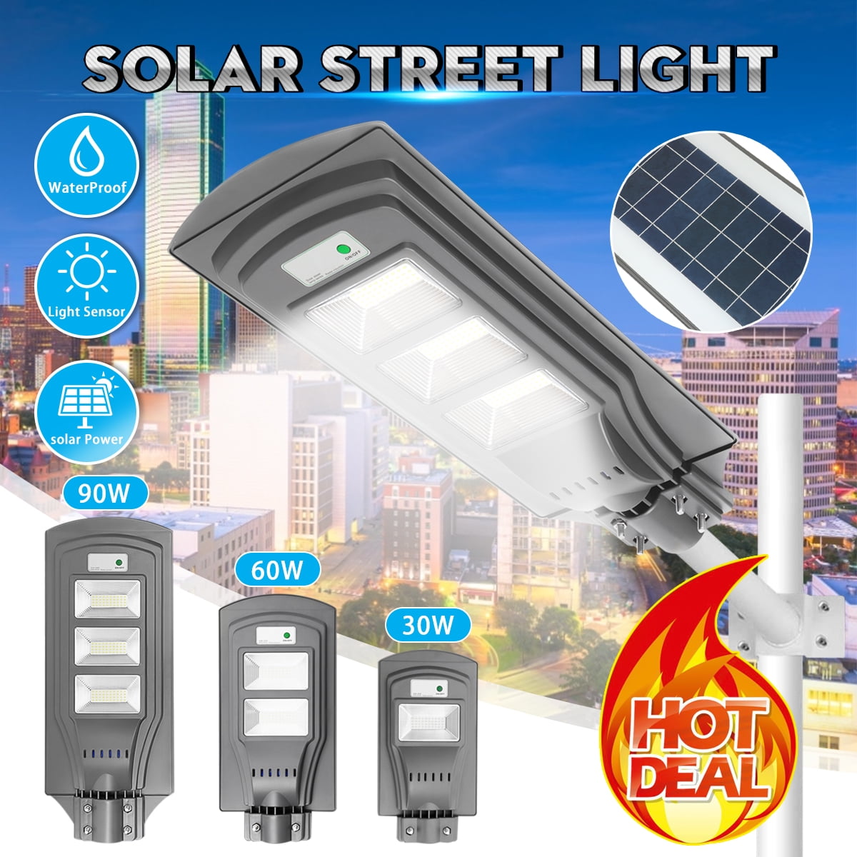 90W Solar Street Flood Lights, Outdoor Street Light ...