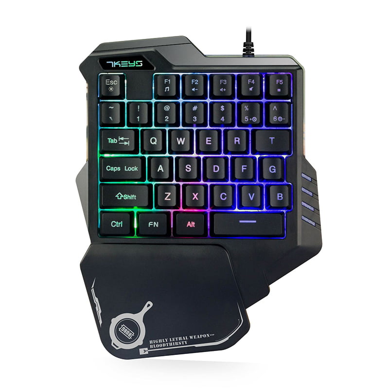 Powstro One-Handed Mechanical Gaming Keyboard RGB Backlit Portable Gaming Keypad Game Controller for PC PS4 Xbox Gamer - Walmart.com