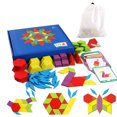 thumbnail image 2 of Bloques de Patrones de Madera, JUEGO DE ROMPECABEZAS DE FORMA GEOMÉTRICA Innovadora para Niños Regalos, 2 of 7