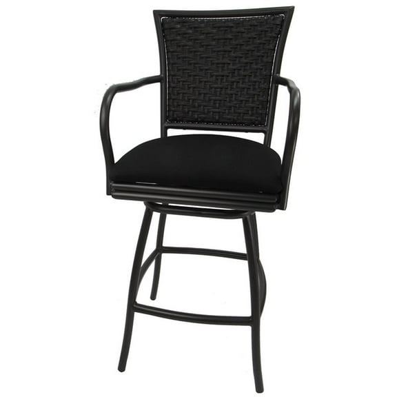 Outdoor Counter Patio Bar Stool 26" Erin Black - Black