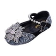 thumbnail image 2 of breaise Girls Sparkle Princess Dress Shoes Bow Wedding Party Flower Mary Jane Ballet Flats for Kid Toddler, 2 of 9