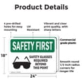 thumbnail image 2 of (2 Pack) Safety Glasses Required Beyond With Symbol OSHA Safety First Sign, 2 of 8