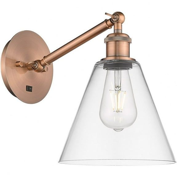 317-1W-AC-GBC-82-LED-Innovations Lighting-Athens - 1 Light Wall Sconce In Industrial Style-12.38 Inches Tall and 8 Inches Wide Antique Copper Clear