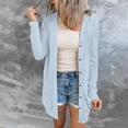 thumbnail image 4 of Manteau Doux pour Femmes, Trench à Col Rond, Manteau Mode Uni, Pardessus Ample et Décontracté, Manteau d'Extérieur Mi-Long à devant Ouvert, Cardigan Torsadé, Manteau Chaud, 4 of 7