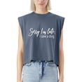 thumbnail image 2 of EcoLoom Sorry I'm Late I Saw A Dog Sarcastic Sayings Cap Sleeve Muscle Crop Shirt Women Sleeveless Baby Tee, 2 of 5
