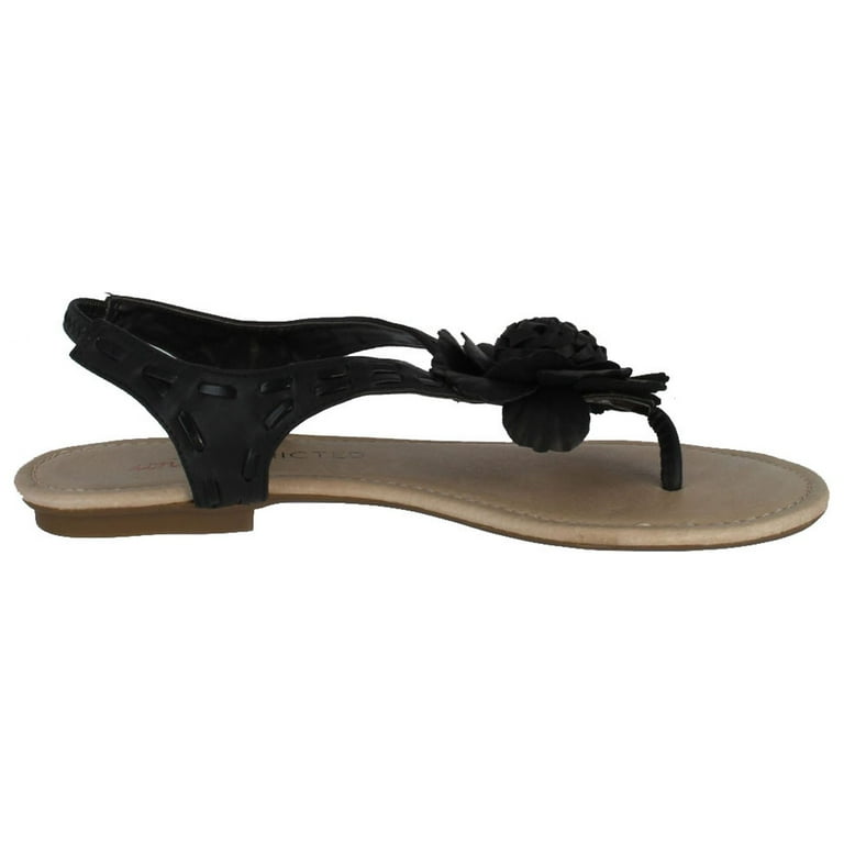 Restricted Womens Thyme Sandals Black 7.5