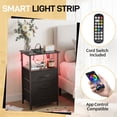 thumbnail image 4 of Ktaxon Nightstand with Charging Station LED Light End Table Bedside Table with 3 Drawers Furniture for Bedroom, Living Room, Black, 4 of 11