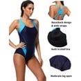 thumbnail image 4 of Women's Racerback One Piece Athletic Swimwear Color Blocked Training Bath Suit, 4 of 7
