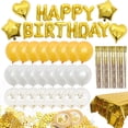 thumbnail image 1 of juego de globos dorados para fiesta de cumpleaños, kit de decoración para fiesta de cumpleaños, suministros para fiesta, 1 of 6