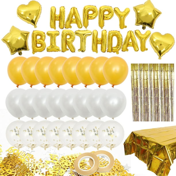 juego de globos dorados para fiesta de cumpleaños, kit de decoración para fiesta de cumpleaños, suministros para fiesta