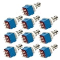 thumbnail image 1 of EeaseCA 10pcs 9-pin 3PDT Electric Guitar Effects Pedal Box Stomp Foot Metal Switch True Bypass (Blue), 1 of 7