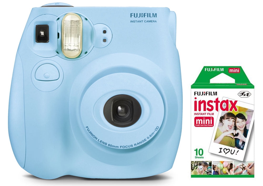 Automatisch gevoeligheid Onbeleefd Fujifilm Instax Mini 7S Instant Camera (with 10-pack film) - Light Blue -  Walmart.com