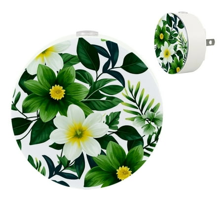 

YZUOUZY Night Lights Plug into Wall Small Lamp Bedside Lamps Set of 2 Tropical Floral Orchid Flowers