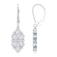 thumbnail image 3 of Rosec Jewels - Lab Grown Diamond Cluster Drop Earrings Lever Back - EF-VS Quality Diamond Earrings for Anniversary, 14K White Gold, 3 of 6