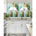 thumbnail image 5 of Yellow Sunflower Butterfly Kitchen Curtains Sets 24 Inch Length with Valance, Teal Ocean Vintage Abstract Swag Valances and Tiers Curtain Set Drapes Swag Curtains for Living Room, Bathroom, Bedroom, 5 of 6