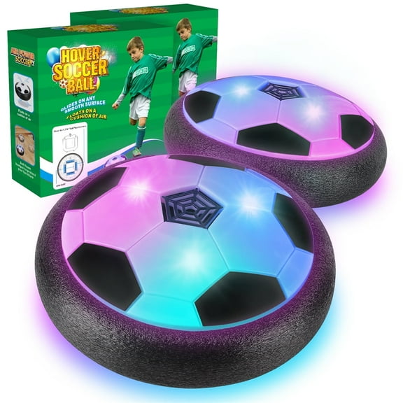 Allaugh 2Pack Hover Soccer Ball Boys Gifts Indoor Outdoor Soccer Ball Games Bumper Balls for kids with LED Lights and Soft Foam Bumpers