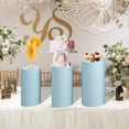 thumbnail image 6 of Mornei 3 Pieces Cylinder Pedestal Stands Slipcovers,Cylinder Plinth Stand Covers Plinth Blue, 6 of 9