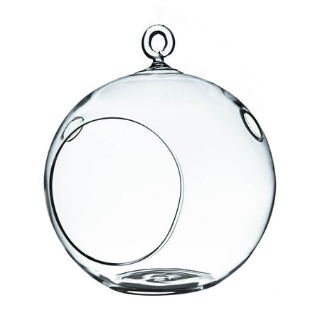 WGV Clear Hanging Glass Terrarium / Candle Holder - 5" Wide x 6" Height, Good quality Terrarium - 1 Pc