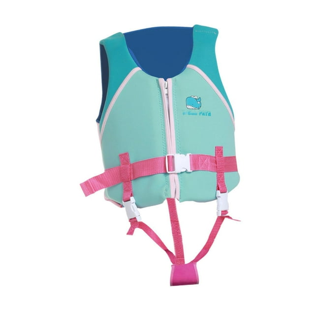 Chaleco salvavidas de natación para niños con correa ajustable para navegar, niños y niñas. Rosa