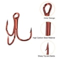 thumbnail image 4 of Unique Bargains 10# 0.55' Treble Fish Hooks Carbon Steel Sharp Bend Hook with Barbs, Red 50 Pack, 4 of 5