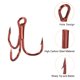 thumbnail image 4 of Kit de anzuelos triples de acero al carbono Uxcell 10#8#6#4#2# con barbas, rojo 1 set, 4 of 5