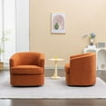 thumbnail image 3 of SEYNAR Modern Boucle Upholstered Swivel Accent Chair Set of 2,Round Barrel Single Armchair Sofa for Living Room,Club, 3 of 10