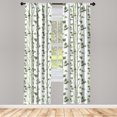 thumbnail image 2 of Ambesonne Asian Print 4-Panel Curtains, Exotic Foliage Pattern, 56"x95", Olive Green Evergreen, 2 of 4