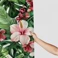 thumbnail image 3 of Orinice Tropical Flower Shower Curtain Hawaii Green Palm Leaf Banana Leaves Red Flowers Hibiscus Orchid Floral Plants Watercolor Art Modern Creative Unique Fabric Bathroom Decor Set with Hooks 69x72, 3 of 7