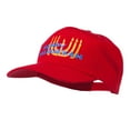 thumbnail image 2 of Happy Hanukkah Candles Embroidered Cap - Red OSFM, 2 of 5