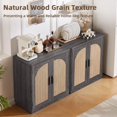 thumbnail image 6 of Leyaoyao Buffet Cabinet Sideboard with Arch Fluted Doors Set of 2, Mid Century Storage Cabinet Coffee Bar for Dining Room Living Room Kitchen Entryway, Dark Grey, 6 of 10