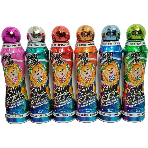 Sunsational Bingo Daubers, Mixed Colors, 6 Pack, 4oz