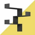 thumbnail image 2 of JV Home Luksa Collection Corner Bookcase Wall Mounted Stylish Floating Shelf Corner Bookshelf Decorative Wide Shelving Storage 24 Inch Anthracite, 2 of 7
