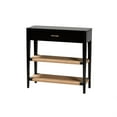 thumbnail image 1 of Baxton Studio Freya Modern Bohemian Black Finished Bayur Wood 1-Drawer Console Table, 1 of 5
