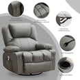 thumbnail image 5 of JONPONY Massage Rocker Recliner Chair with Vibration Massage and Heat Ergonomic Lounge Chair for Living Room with Rocking Function and Side Pocket, 2 Cup Holders, USB Charge Port,Grey, 5 of 10