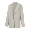 thumbnail image 4 of MIASHUI Cardigan Ajusté à Revers Cranté pour Femme, Veste Décontractée Élégante Style Blazer Ouverte à l'Avant pour Femme Gris, TTTG, 4 of 4