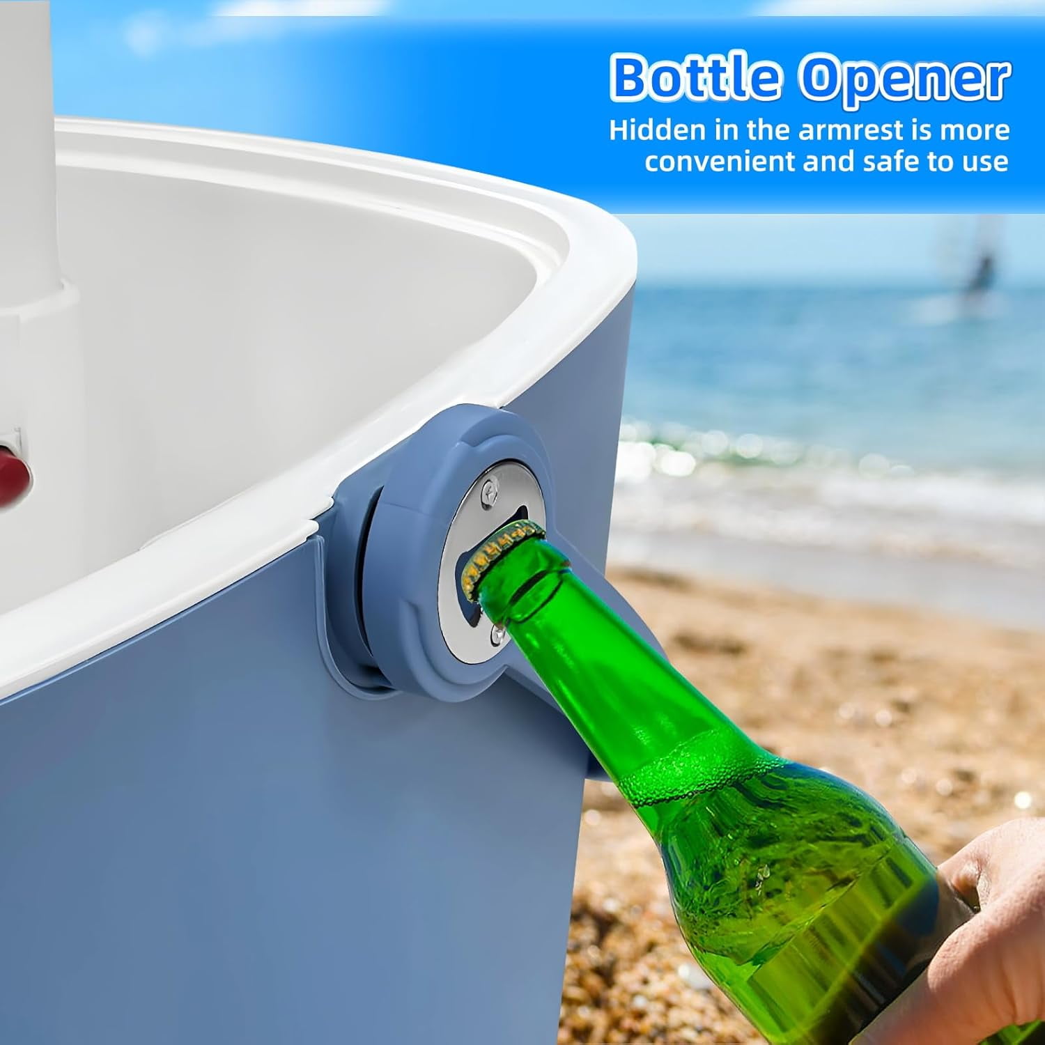 SHAREWIN Ice Cooler Table 4 Gallon, Lift Top Lid Outdoor Cooler Table with Hidden Bottle Opener & Food Clips, Portable Beer Wine Ice Bucket for Camping, Picnics, Backyard Parties and Pool Parties