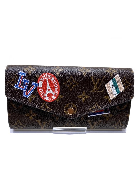 Pre-Owned Louis Vuitton Portefeuille Sarah Long Wallet, Monogram World Tour, Toile Leather,...
