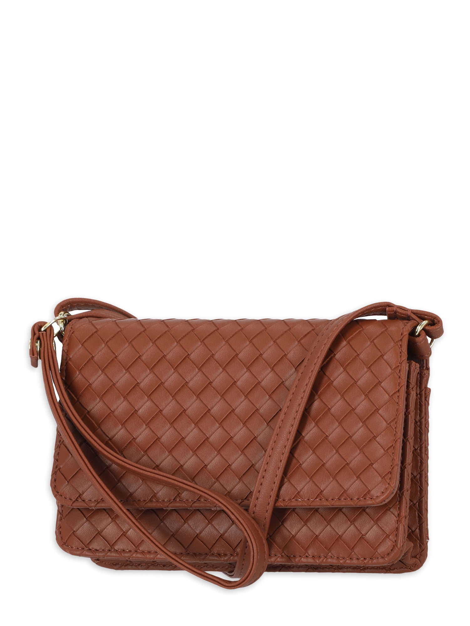 Time and Tru Women's Call Me Anytime Wallet On A String Vinyl Solid Brown