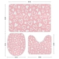 thumbnail image 3 of GZHJMY Bathroom Mat set of 3， Cute Doodle Style Hearts Seamless Pattern 3 Pieces Bath Mats Set for Bathroom, Vintage Style Non-Slip Washable Cover Floor Rug Decorations for Kitchen Bathroom Bedroom, 3 of 6