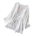 thumbnail image 3 of Cárdigan de mujer ahuecado Bikini camisa abierta Top de punto de verano para boda natación, 3 of 10