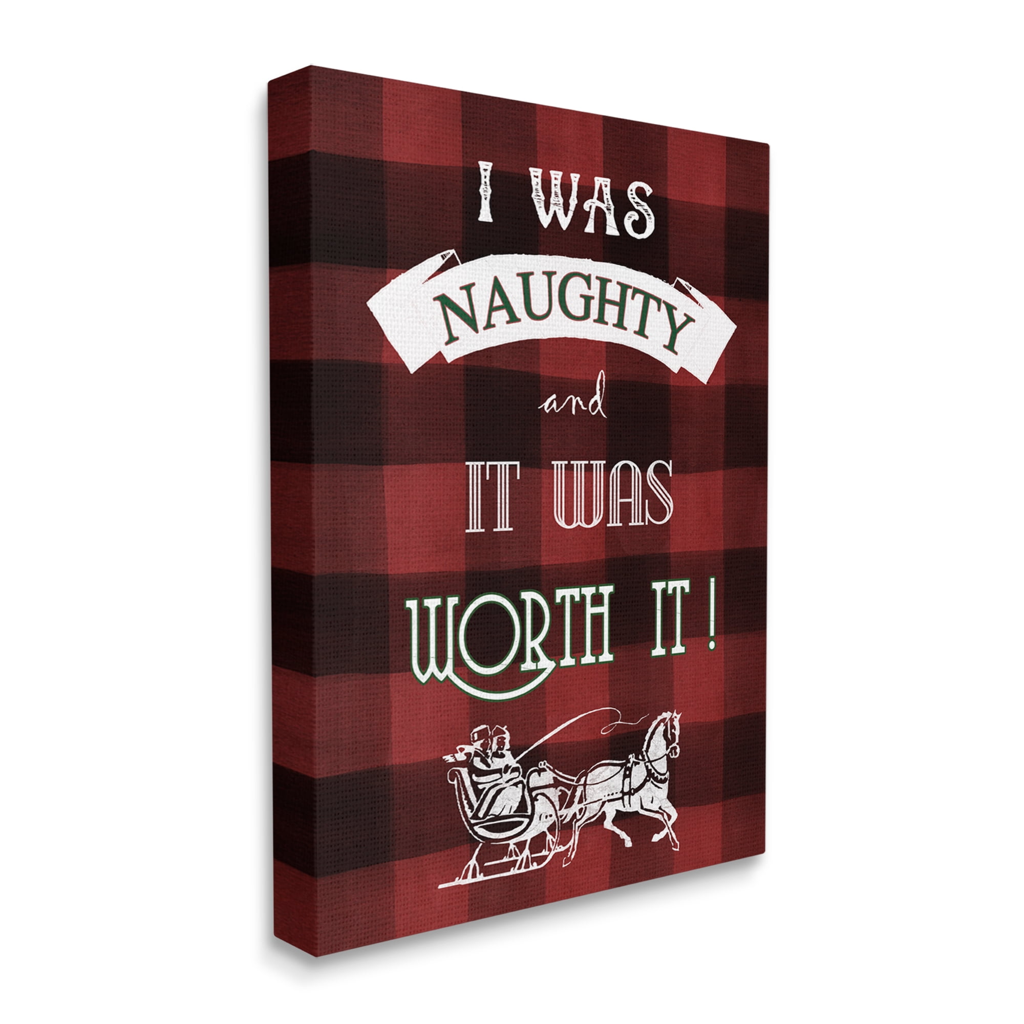 Stupell Industries Funny Plaid Christmas Holiday Painting Gallery Wrapped Canvas Print Wall Art, 24 x 30