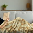 thumbnail image 3 of Vineyard Soft Flannel Fleece Throw Blanket, Cuisine Egyptian Papyrus Like Parchment Aged Crumpled Display, Cozy Plush for Indoor and Outdoor Use, 50" x 70", Cream, by Ambesonne, 3 of 5