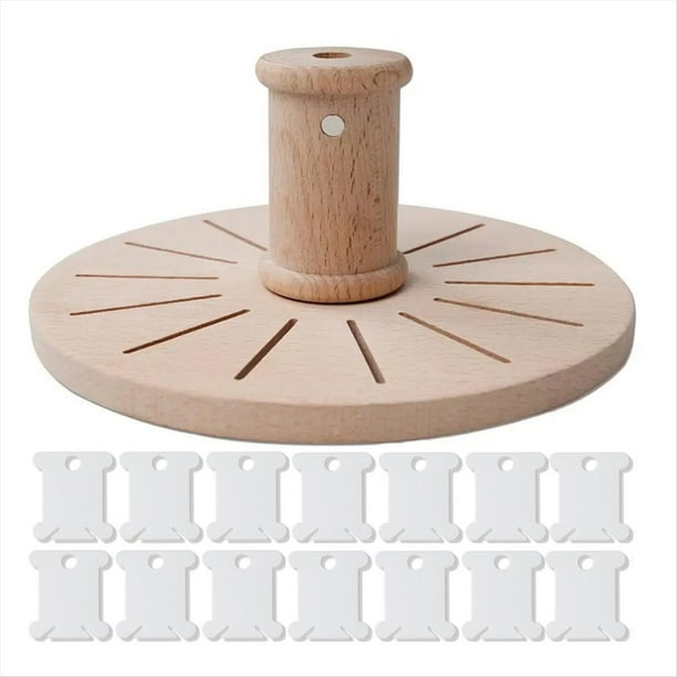 Estante de Bobina para Bordado, Soporte de Bobina de Hilo de Madera Redondo, Organizador de Almacenamiento de para Bordado, Costura de de Cabello