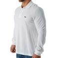 thumbnail image 2 of Men’s Classic Fit Long-Sleeve L.12.12 Polo Shirt Color: 001 - White Size: M, 2 of 4