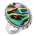 thumbnail image 1 of 925 Silver Ring For Women - Teens Multicolor Genuine Abalone Shell Stone Silver Ring Size 6 Costume Silver Ring Size 6 Gift For Mom On Thanksgiving 925 Gemstone Silver Jewelry, 1 of 6