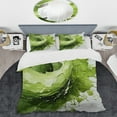 thumbnail image 2 of Designart "Whispering Abstract Spiral in Green and White IV" Abstract Spirals Bedding Covert Set - Abstract Green Modern Bed Set With 2 Shams, 2 of 5